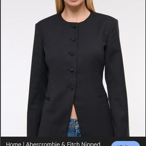 Abercrombie & Fitch collarless Black Blazer